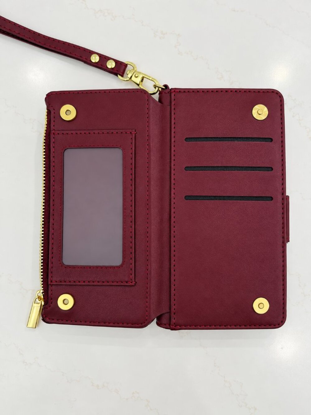 Antsturdy | iPhone 16 PRO Phone Case - w/ RFID Wristlet Zipper Card Holder
